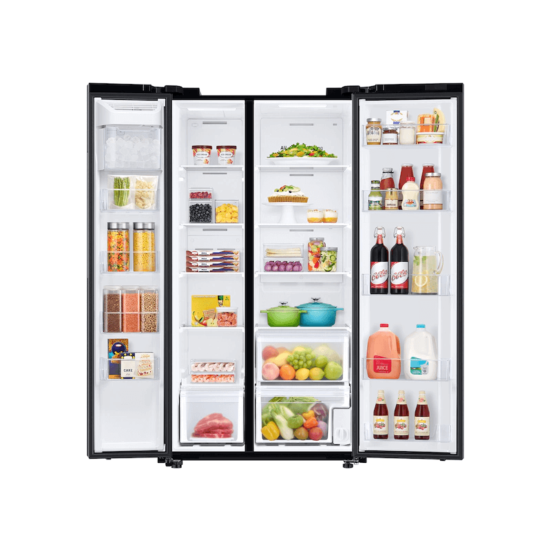 Samsung 23 cu. ft. Smart Counter Depth Side-by-Side Refrigerator in Black Stainless Steel open product image