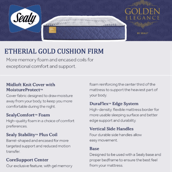 Sealy Etherial Gold Cushion Firm Mattress product image
