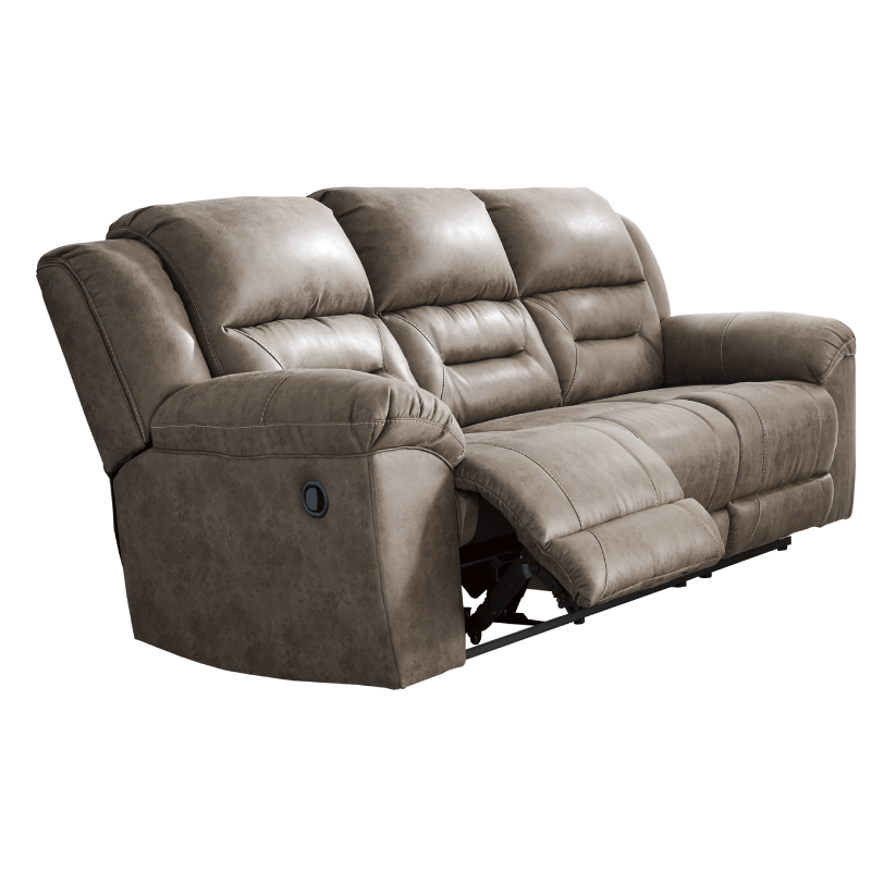 Stoneland Manual Reclining Sofa in Fossil Finish By Ashley side profile product image