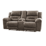 Stoneland Manual Reclining loveseat in Fossil Finish By Ashley close up