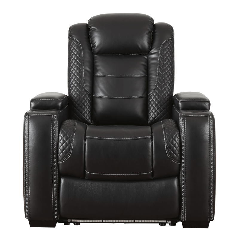 Party Time Power Recliner in Black by Ashley closed no background product image