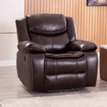 Brown Leatherette Power Recliner By Milton Green Stars product image