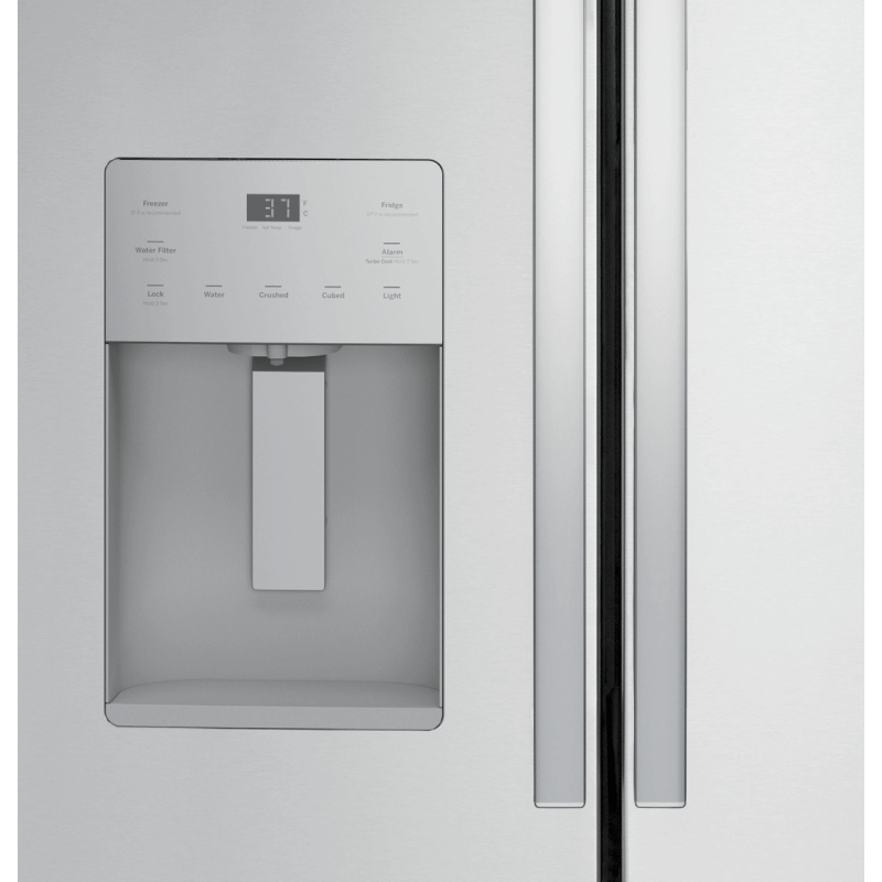 GE 25.6 Cu. Ft. Fingerprint Resistant French-Door Refrigerator In Stainless Steel water and ice dispenser product image