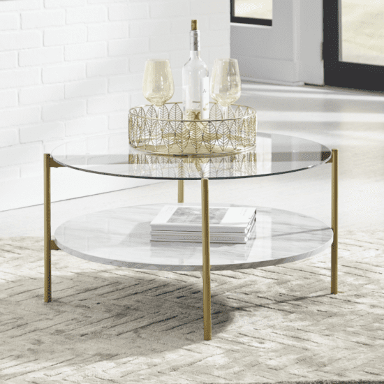 Wynora Round Cocktail Table By Ashley in room product image