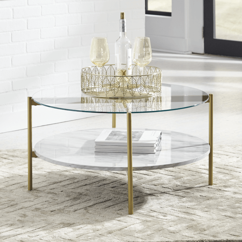 Wynora Round Cocktail Table By Ashley in room product image