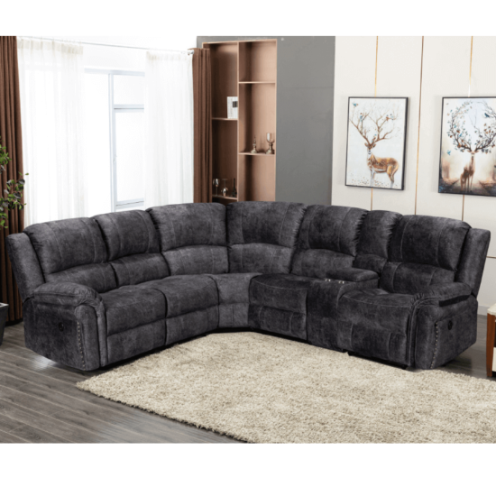 6 Piece Modular Power Reclining Sectional in Dark Grey By Milton Green Stars product image