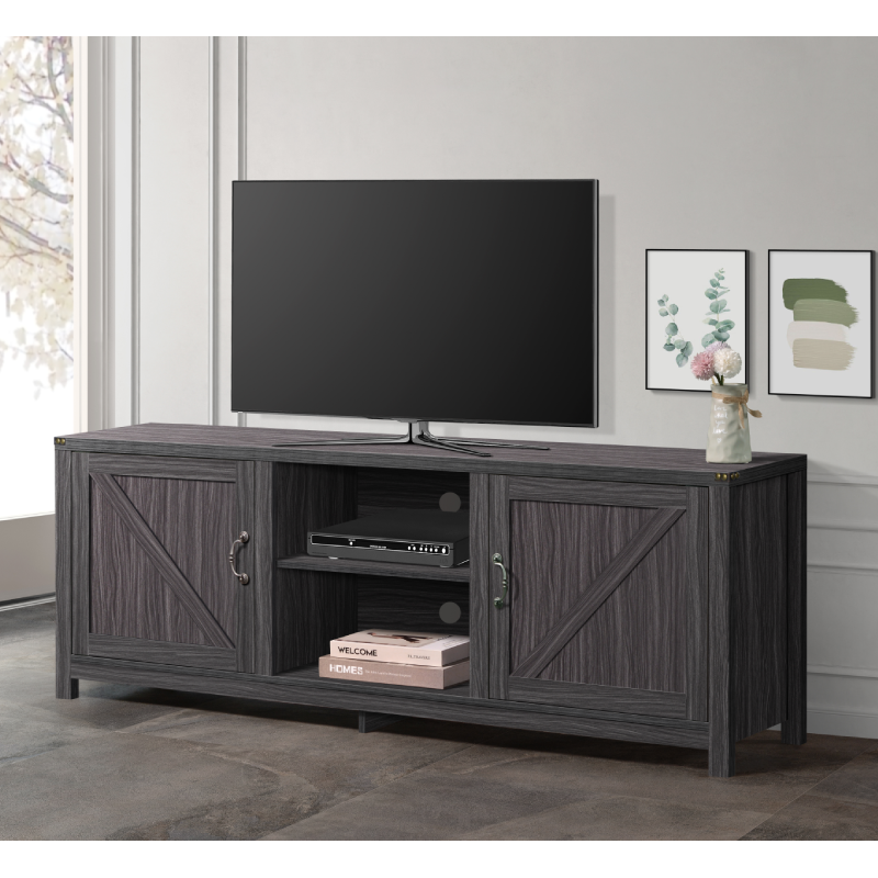 59" Faux Wood TV Stand In Grey By Milton Green Stars product image
