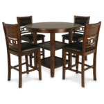 Gia Pub Height 5 Piece Set in Brown By New Classic Furniture no background product image