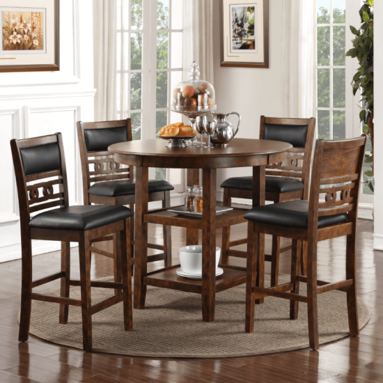 Gia Pub Height 5 Piece Set in Brown By New Classic Furniture product image