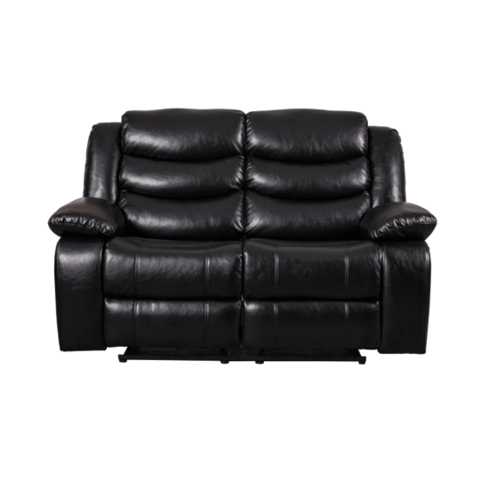 Black Breathable Faux Leather Loveseat By Milton Green Stars product image