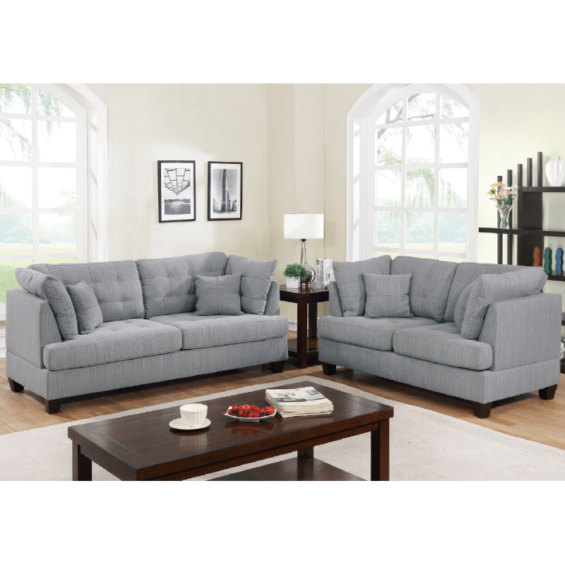 Light Grey Sofa and Loveseat By Poundex product image