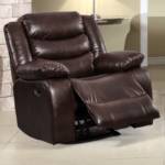 Brown Breathable Faux Leather Recliner Chair By Milton Green Stars product image
