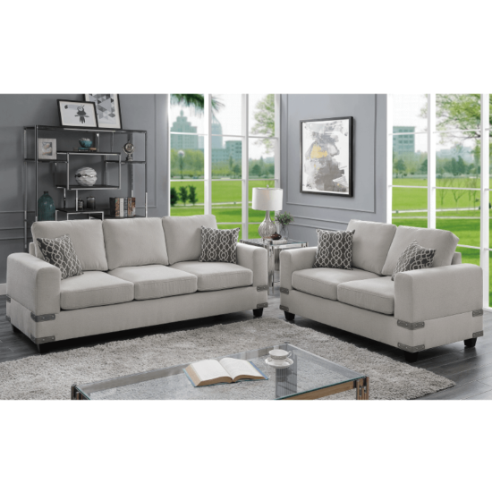Sofa and Loveseat Set By Poundex product image