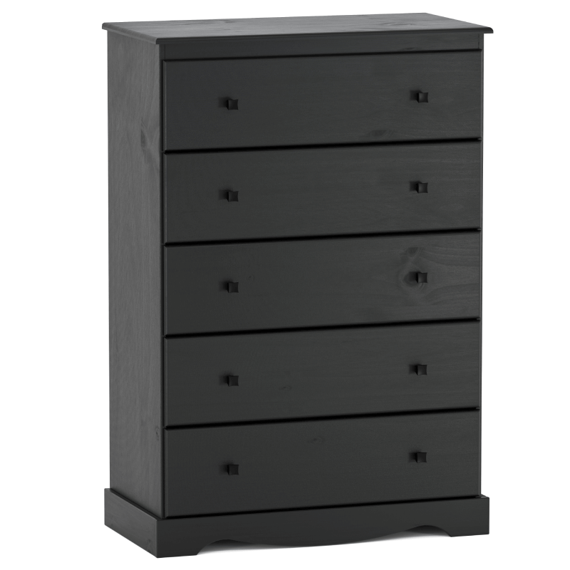 505B 5 DRAWER WOOD BLACK CHEST product image