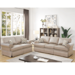 Sofa and Loveseat in Beige Fabric By Poundex product image
