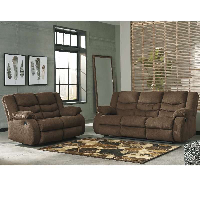 Tulen Sofa and Loveseat in Chocolate By Ashley