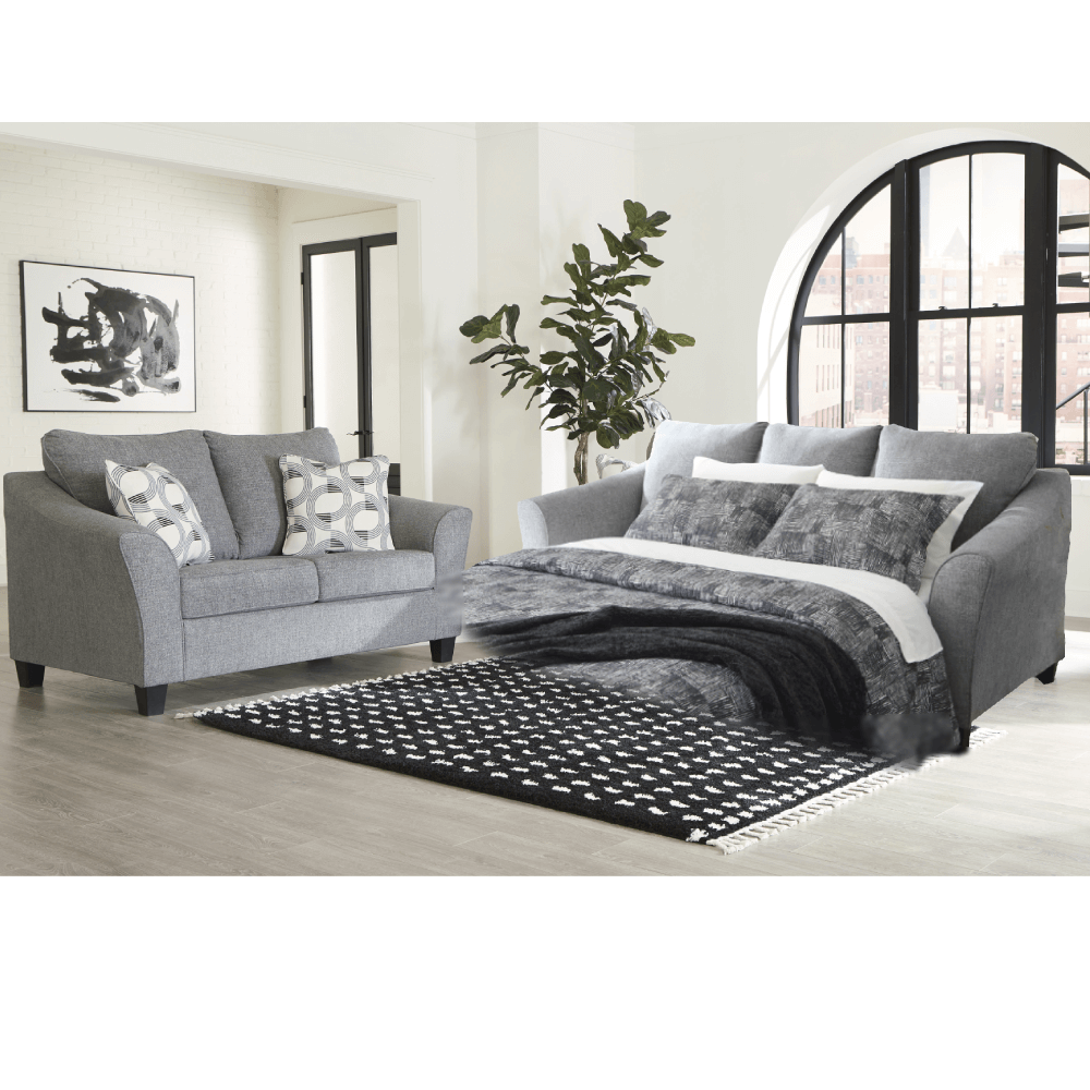 Mathonia Queen Sofa Sleeper and Loveseat Set By Ashley Furniture