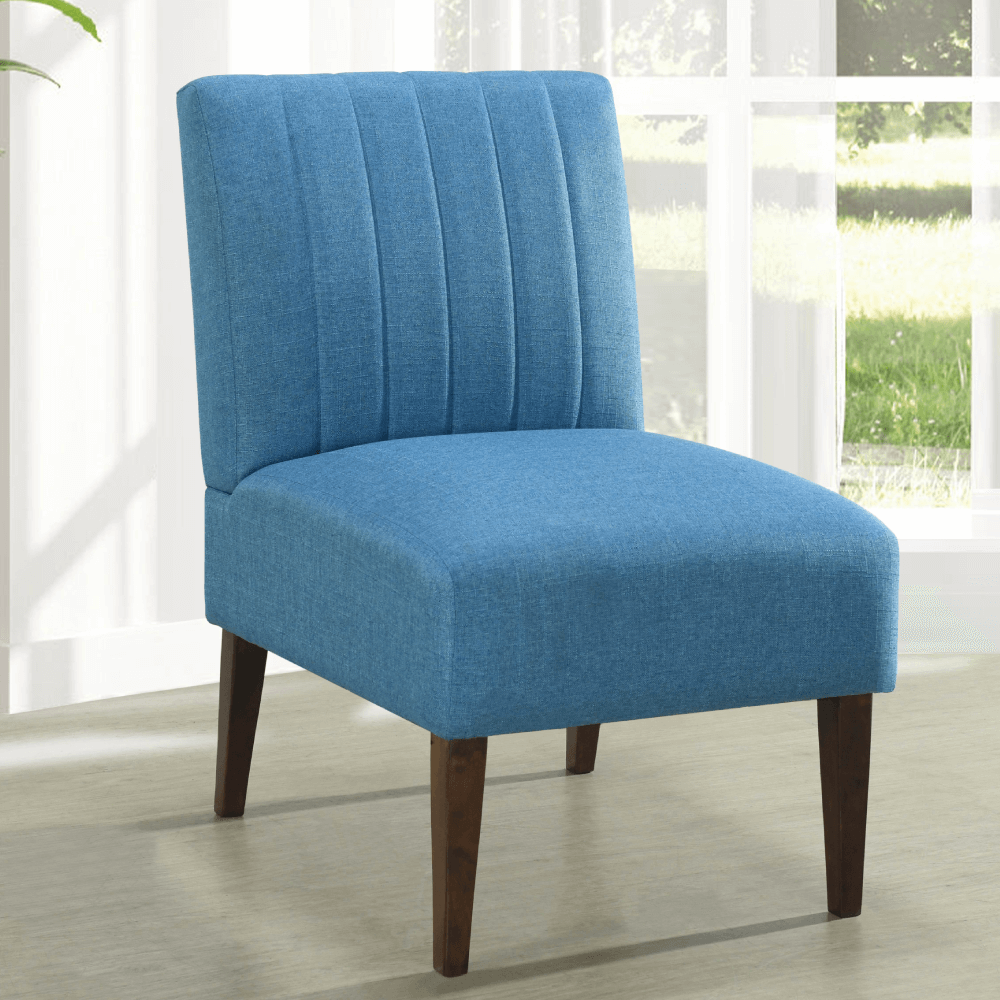 Minimalistic Blue Fabric Accent Chair By Home Elegance