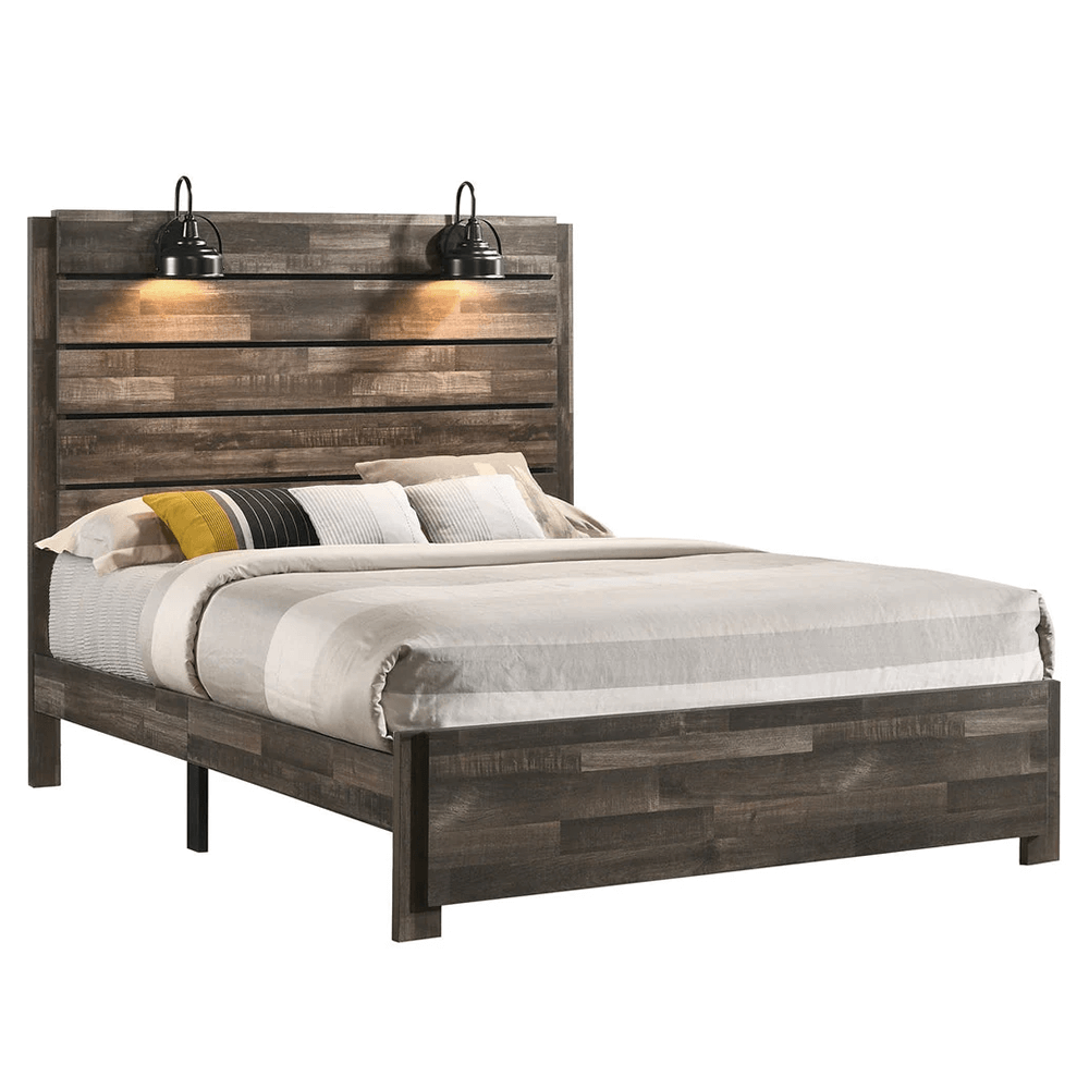 Carter Queen Platform Bed With Lights By Crown Mark