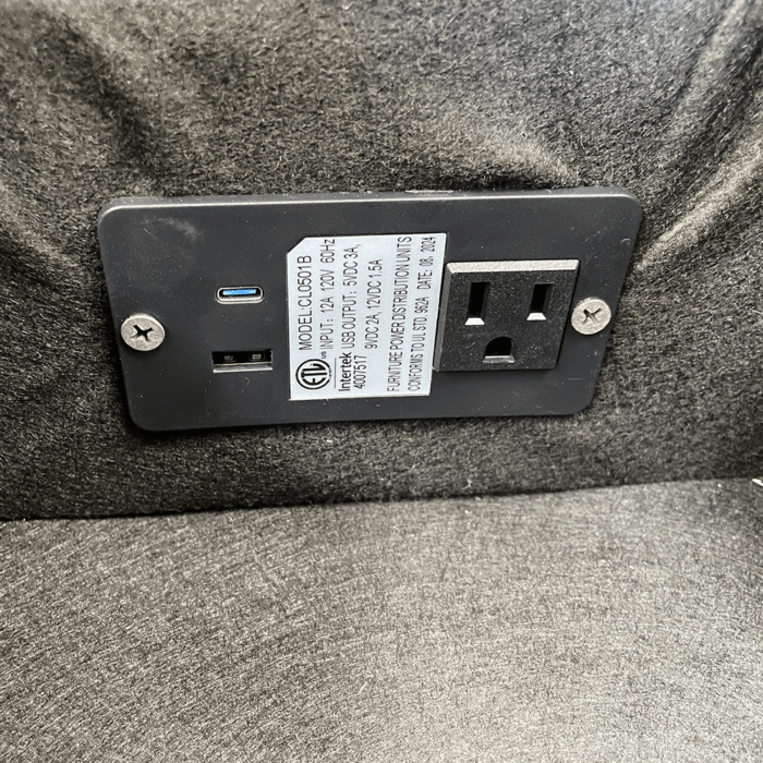 Carter Dark Grey Fabric Modular Sectional with 2 Power Recliners By AC Pacific power outlets product image