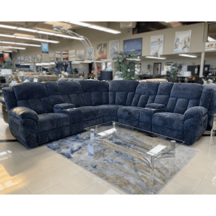 Carter Dark Grey Fabric Modular Sectional with 2 Power Recliners By AC Pacific product image