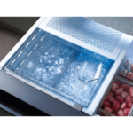 Samsung Bespoke Counter Depth 4-Door French Door Refrigerator with Family Hub ice close up product image