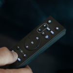 Cinema 600 Sound Bar By Klipsch remote close up product image