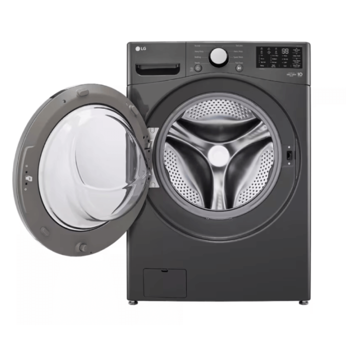 LG 5.0 Cu. Ft. Mega Capacity Front Load Washer door open product image