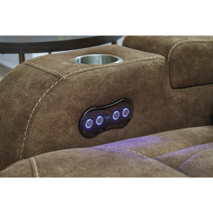 Wolfridge Dual Power Reclining Sofa and Loveseat By Ashley controls detail product image