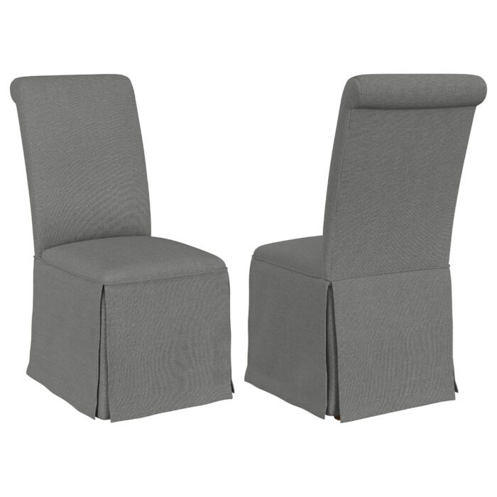 Shawna Upholstered Skirted Dining Chair Light Grey (Set of 2) product image