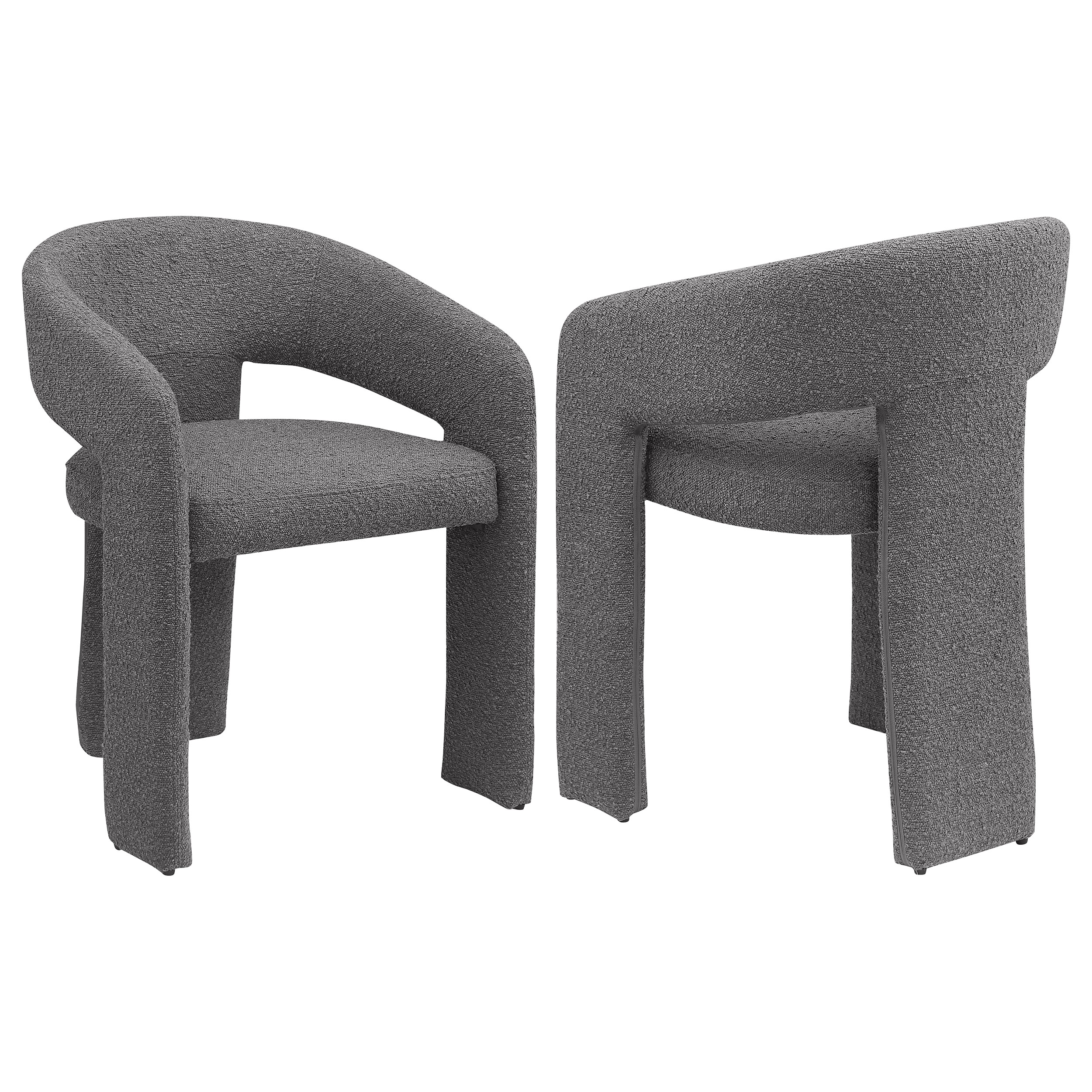 108187_001xHD Eudora Boucle Upholstered Dining Arm Chair Grey product image