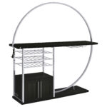 Risley 2-door Circular LED Home Bar Cabinet Dark Charcoal product image