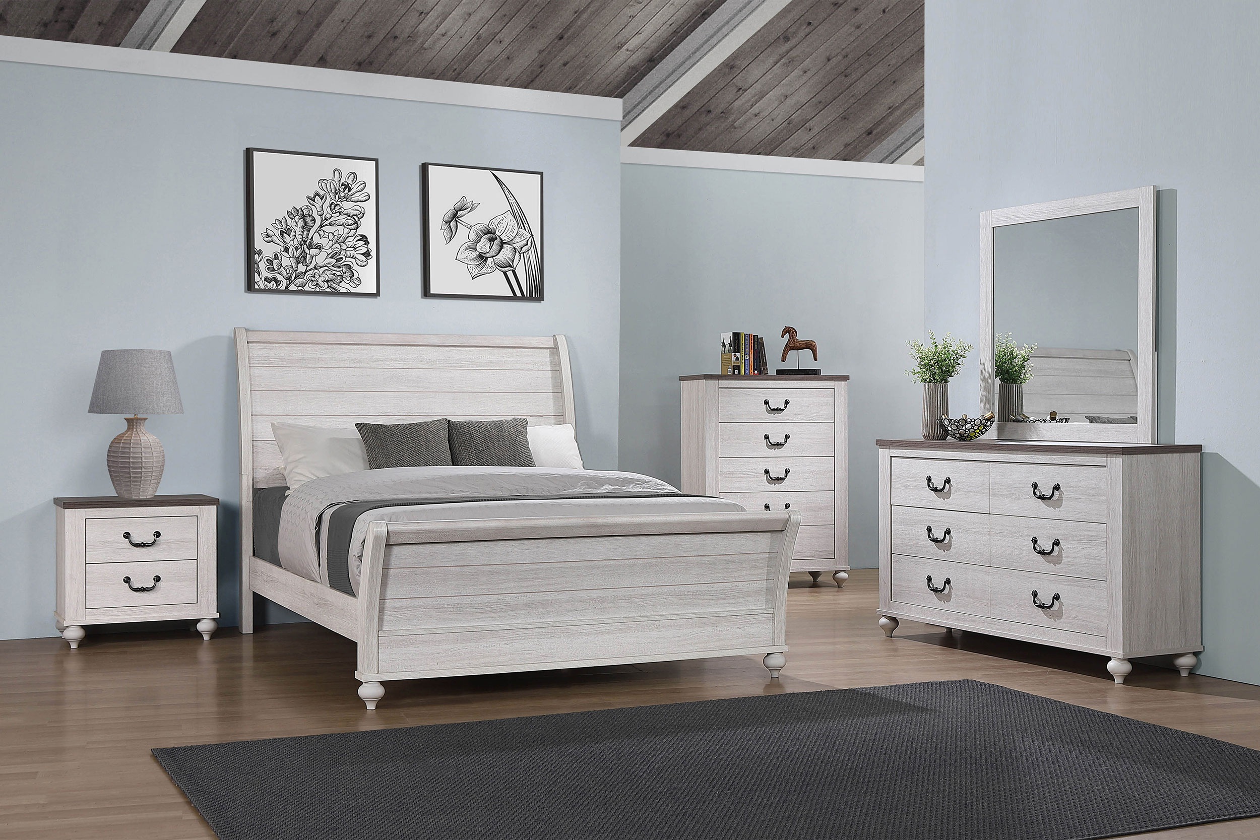 223281KW-S5_01xHD Stillwood 5-piece California King Bedroom Set Vintage Linen product image