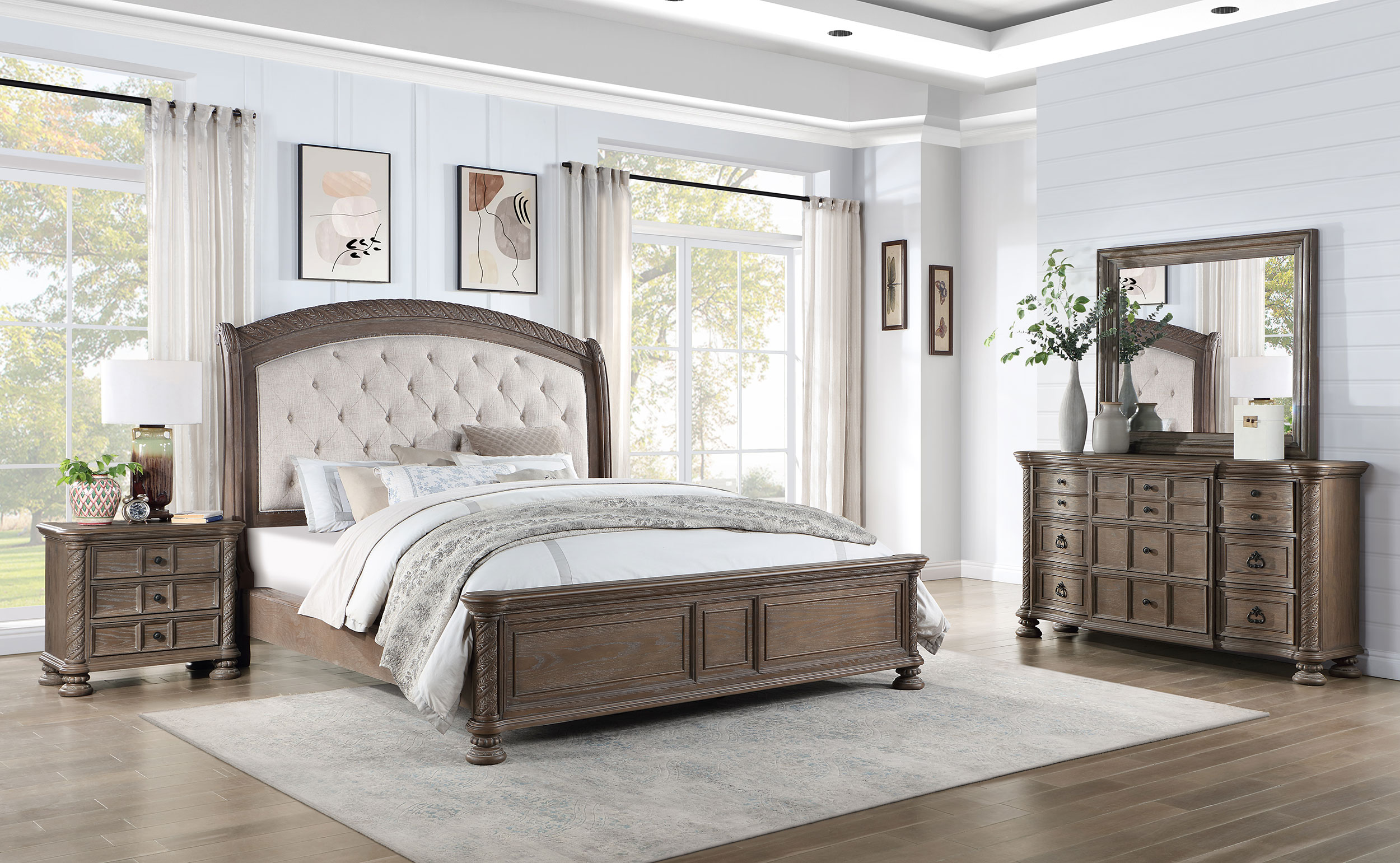224441KE-S4_01xHD Emmett 4-piece Eastern King Bedroom Set Walnut product image