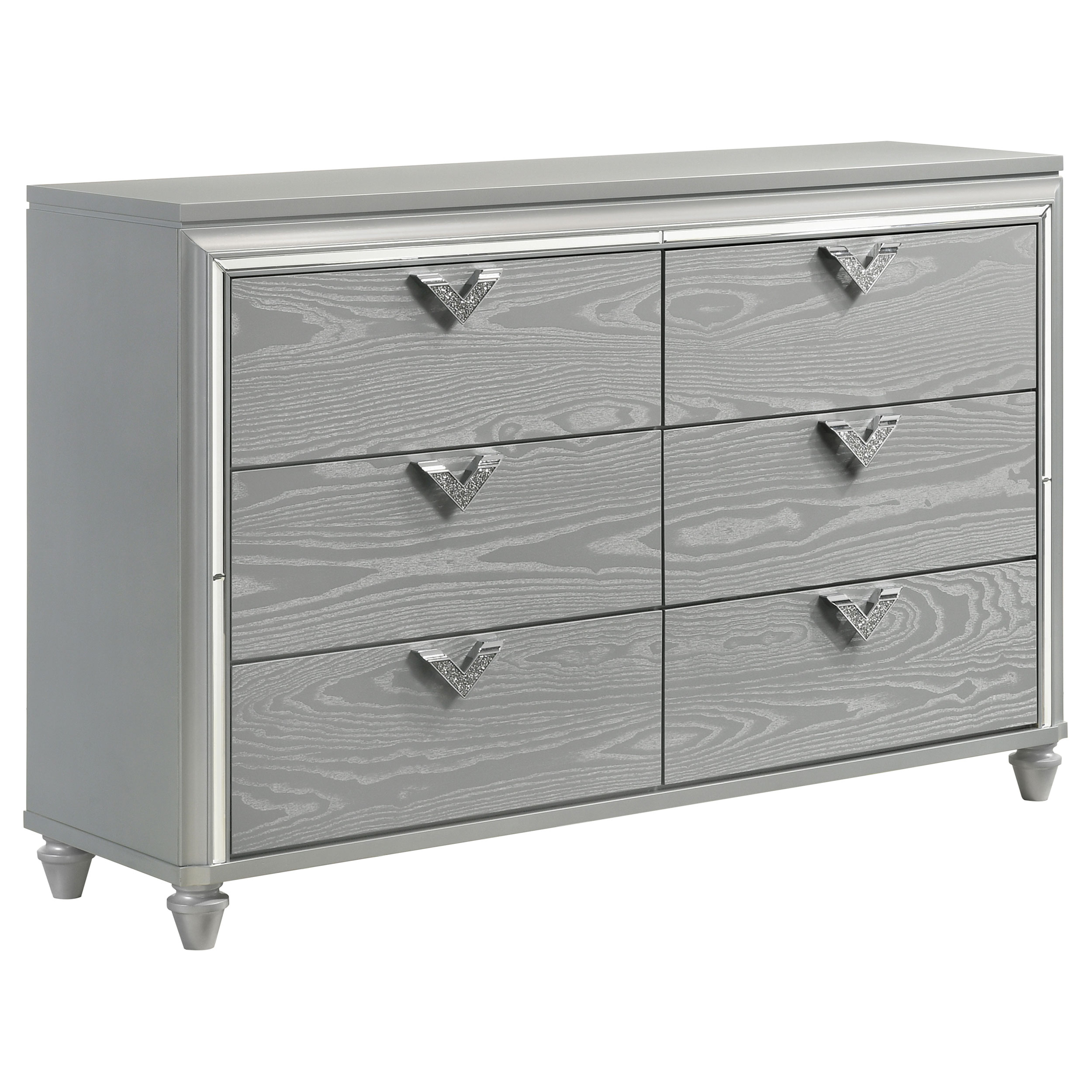 224723_02xHD Veronica 6-drawer Dresser Light Silver product image