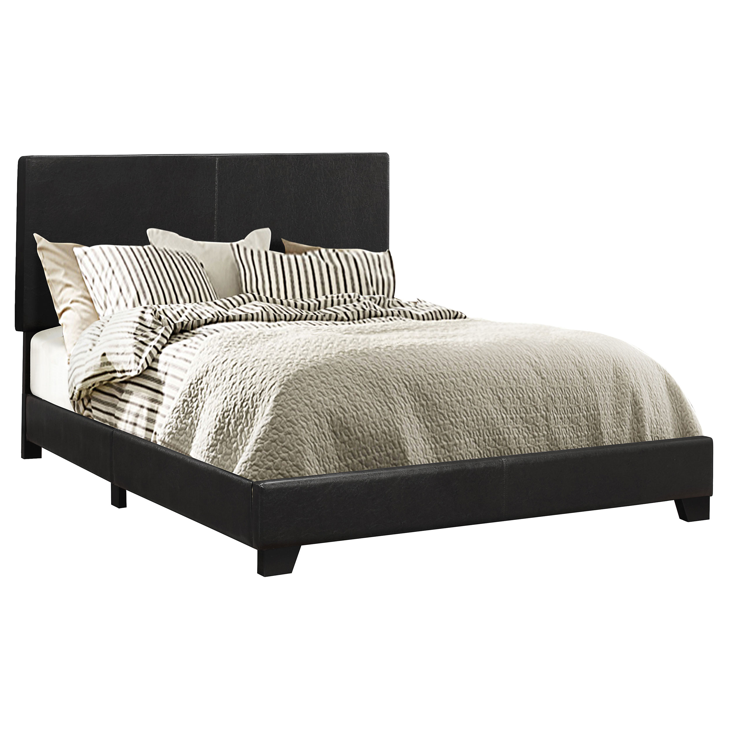 300761KW_02xHD Dorian Faux Leather Upholstered California King Bed Black product image