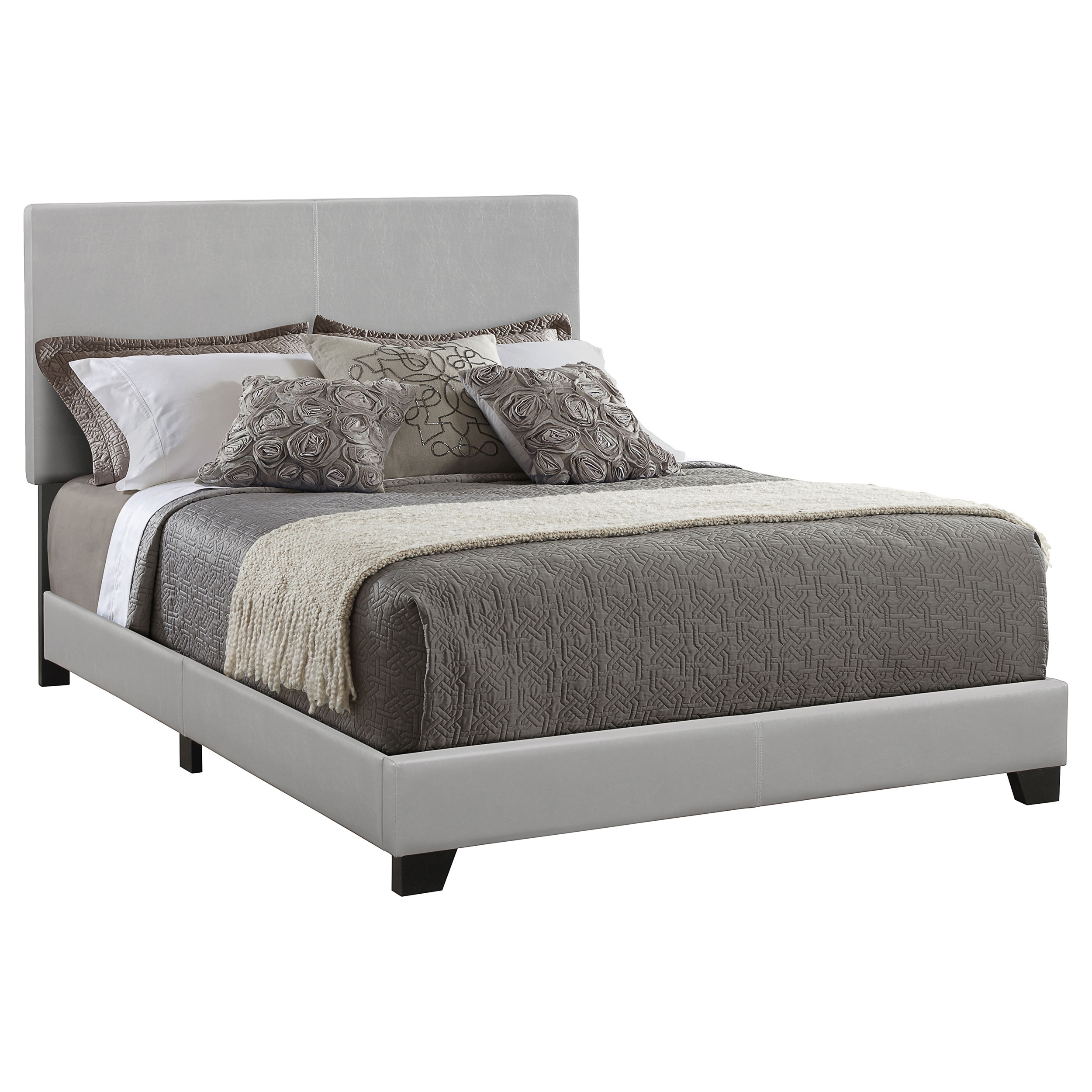 300763KW_02xHD Dorian Faux Leather Upholstered California King Bed Grey product image