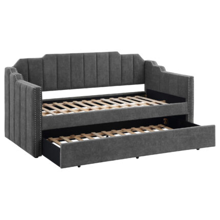 Kingston Upholstered Twin Daybed with Trundle Charcoal product image