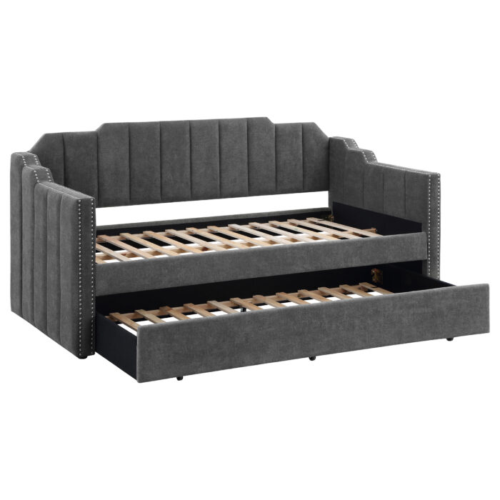 Kingston Upholstered Twin Daybed with Trundle Charcoal product image