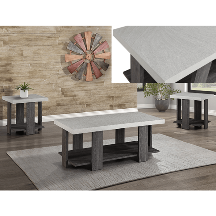 Boris Coffee and 2 End Table Set By Crown Mark with close up product image