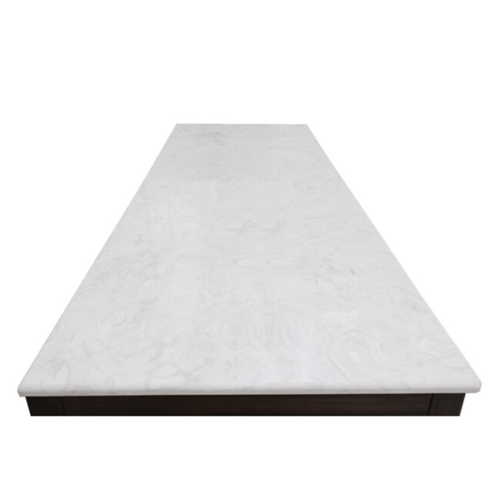 Brown Wood White Marble Countertop TV Stand table top product image