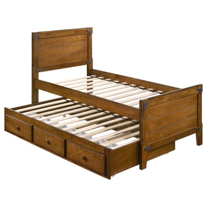 Granger Wood Twin Storage Captains Bed Rustic Honey product image