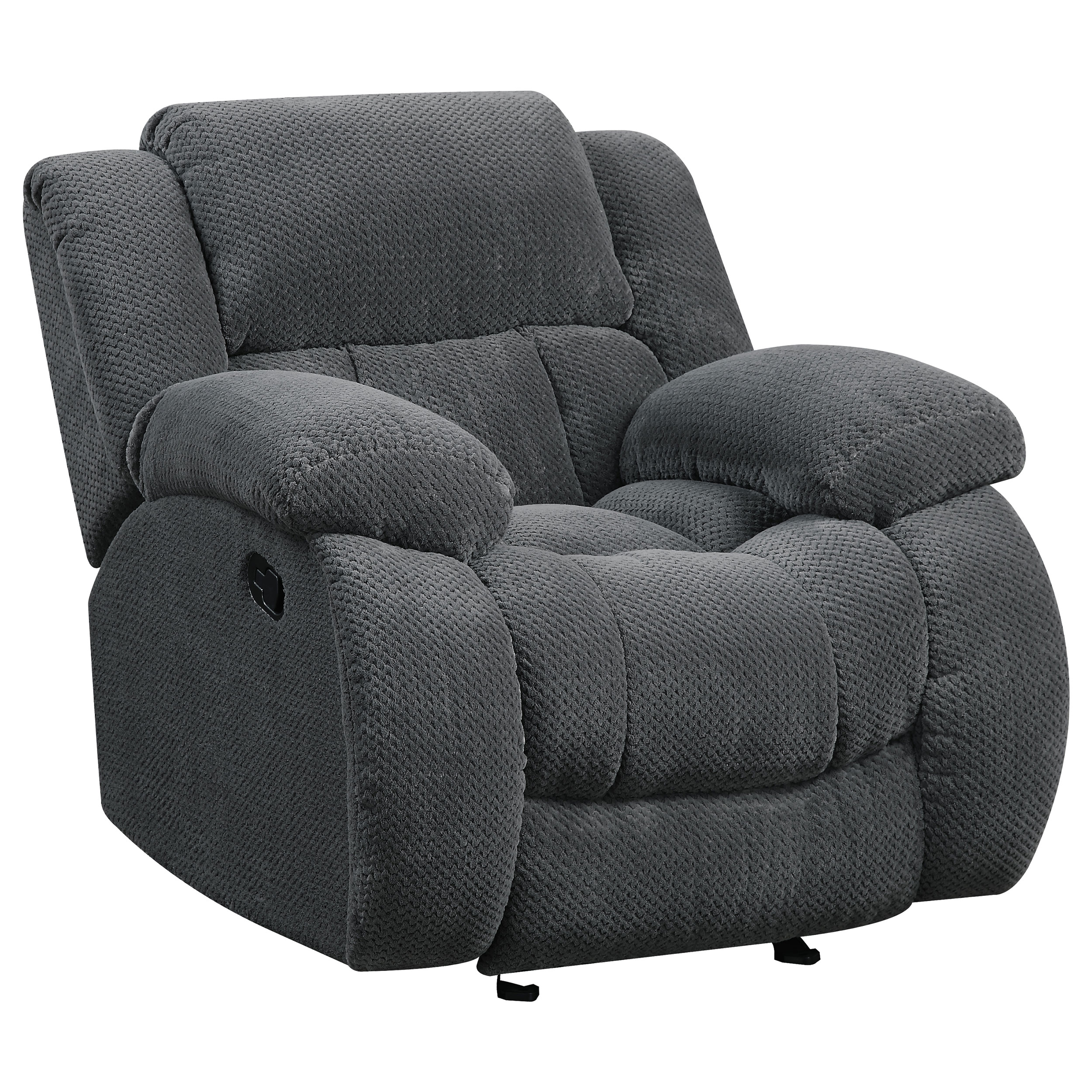 601923_03xHD Weissman Upholstered Padded Arm Glider Recliner Grey product image