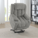 602284P Houston Upholstered Power Lift Recliner Grey By Coaster lift up product image