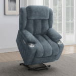 602294P Houston Upholstered Power Lift Recliner in Slate Blue By Coaster lift up product image