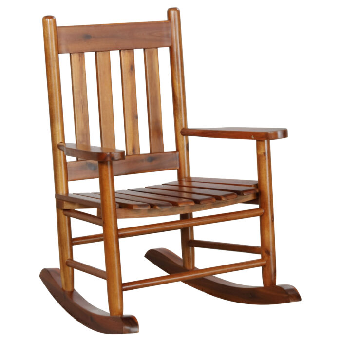 Annie Slat Back Solid Wood Kids Rocking Chair Golden Brown product image