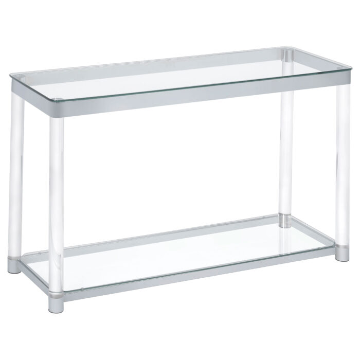 Anne Acrylic Glass Top Entryway Sofa Console Table Chrome product image