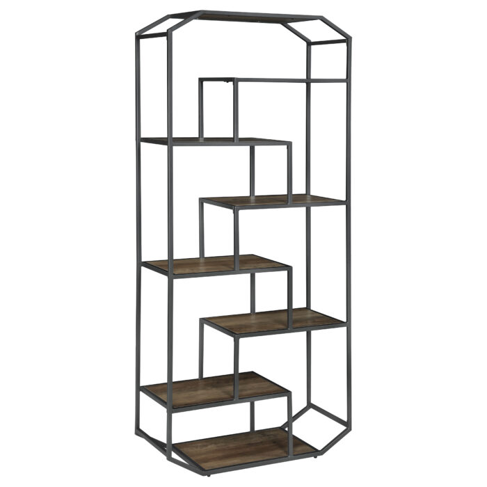 Leland 72-inch 6-shelf Bookshelf Rustic Brown product image
