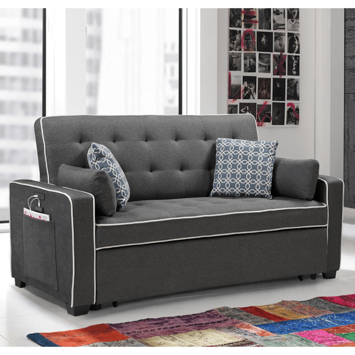 Cody Gray Fabric Sleeper Sofa with Pillows By Lilola Home product image