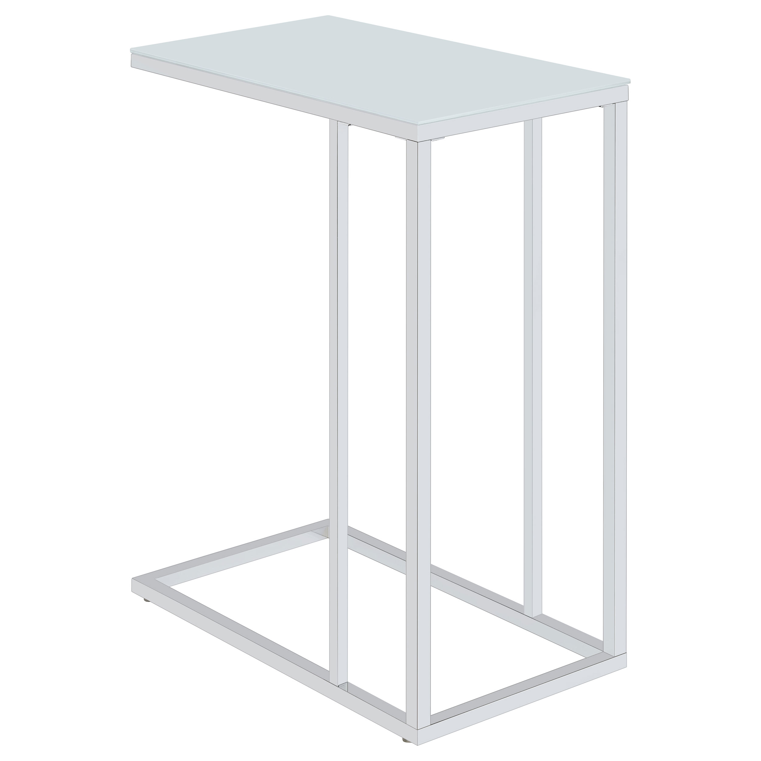 900250_02xHD Stella Glass Top C-Shaped Sofa Side Table Chrome product image